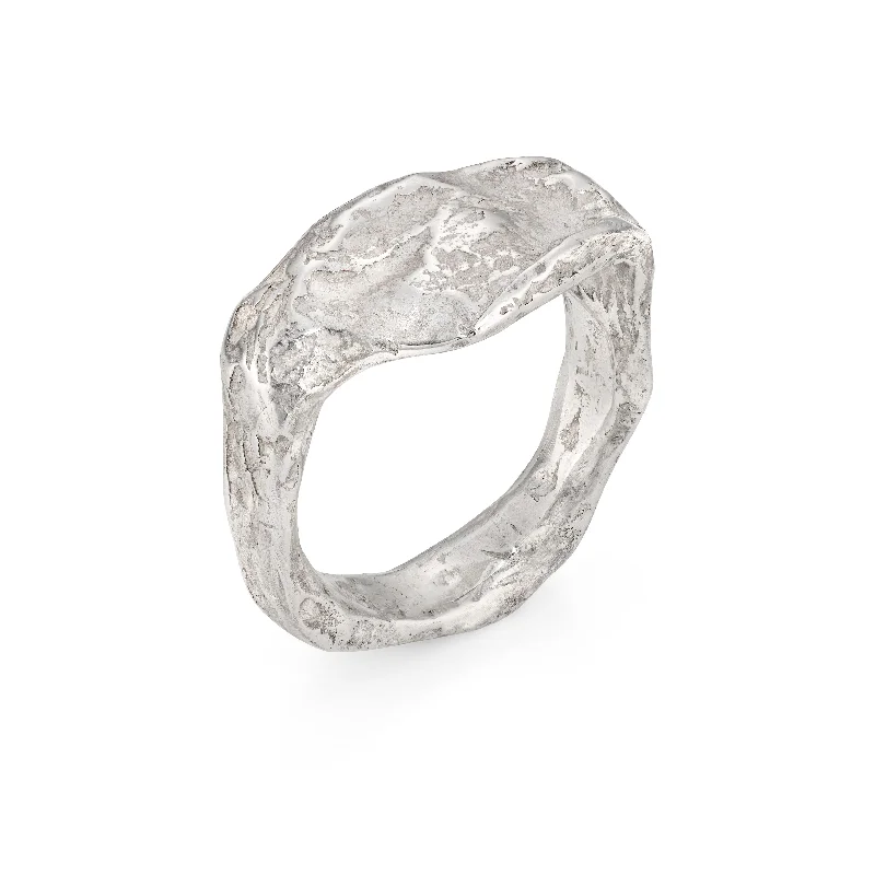 Signet Rock Ring Silver