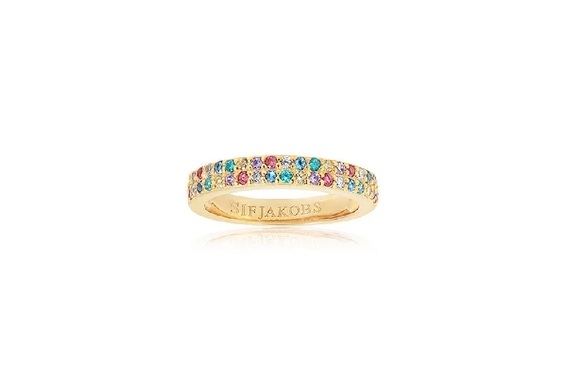 Exclusive Online Discounts On Stylish Jewelry Corte Due Gold Plated Ring w. Blue, White, Yellow, Purple & Pink Zirconias Exclusive Online Discounts On Stylish Jewelry Corte Due Gold Plated Ring w. Blue, White, Yellow, Purple & Pink Zirconias