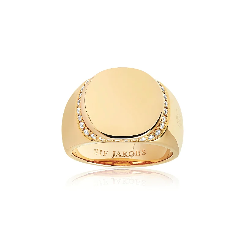 Follina Gold Plated Ring w. White Zirconias