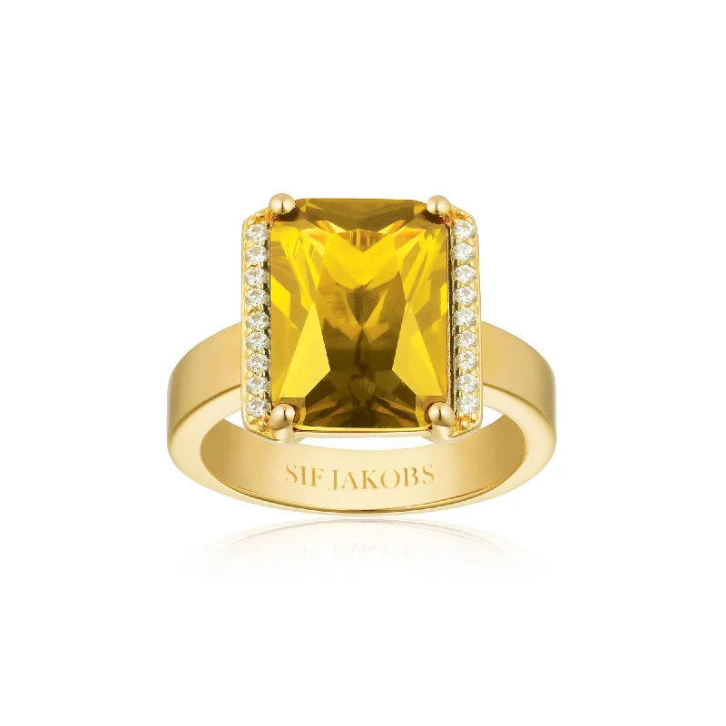 Roccanova X-Grande 18K Gold Plated Ring w. Zirconias