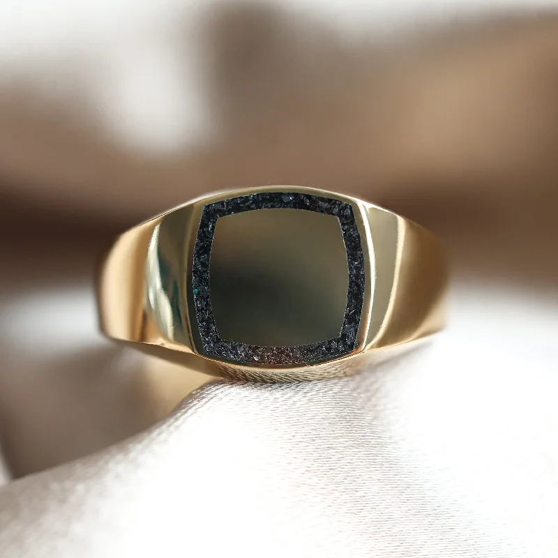 Brad gold inlay signet ring