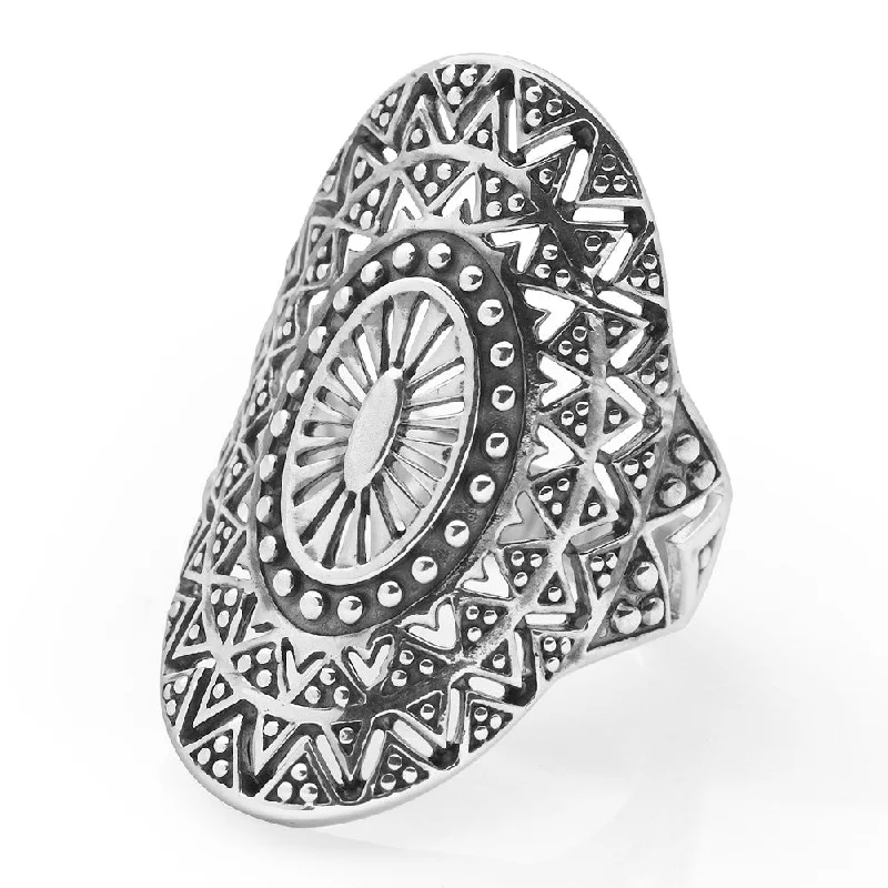 Silver Mandala Ring