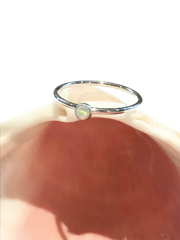 Grab Your Dream Jewelry At The Lowest Prices Sterling Silver Simple White Opal Ring