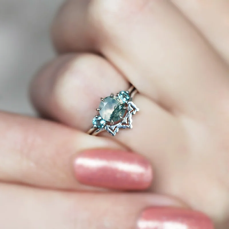 Bestselling Jewelry Now On Sale – Elevate Your Look Taia Moss Agate Ring Set With Teal Tourmalines - Ready To Ship Bestselling Jewelry Now On Sale – Elevate Your Look Taia Moss Agate Ring Set With Teal Tourmalines - Ready To Ship