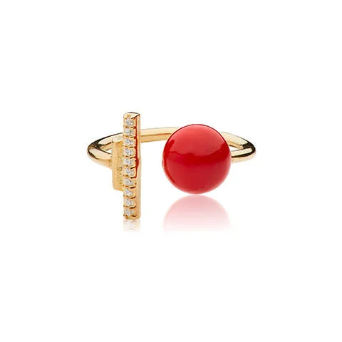 Sparkling Ballroom Gold Plated Ring w. Zirconias