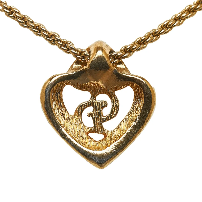 DIOR Heart Pendant Necklace Costume Necklace