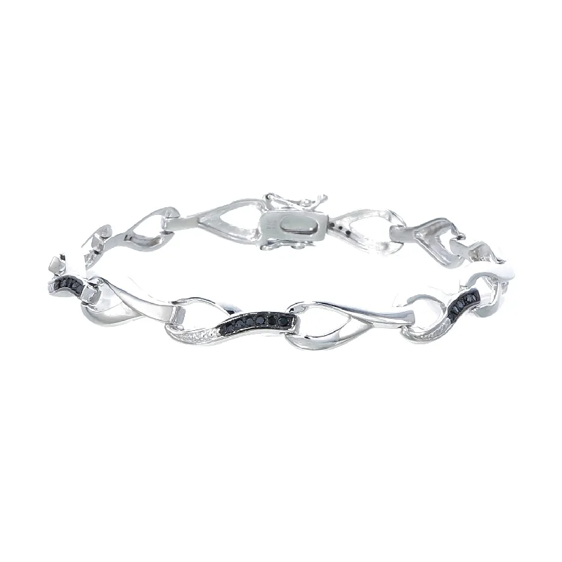 High-Quality Gemstone Jewelry For Special Occasions 0.35 cttw Black Diamond Bracelet .925 Sterling Silver With Rhodium Infinity High-Quality Gemstone Jewelry For Special Occasions 0.35 cttw Black Diamond Bracelet .925 Sterling Silver With Rhodium Infinity