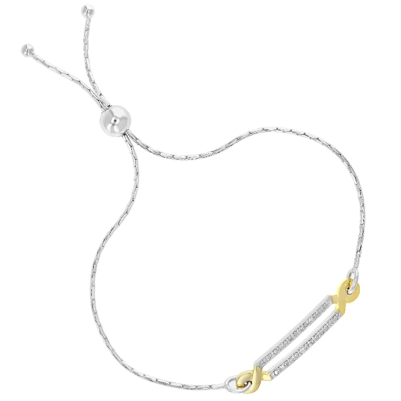 Fashion-Forward Jewelry At Incredible Prices 1/10 cttw Diamond Bolo Bracelet Yellow Gold Plated over Silver Two Row Style Fashion-Forward Jewelry At Incredible Prices 1/10 cttw Diamond Bolo Bracelet Yellow Gold Plated over Silver Two Row Style