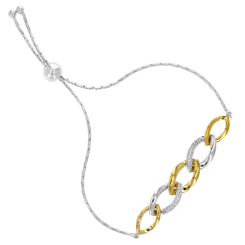 Special Jewelry Deals – Upgrade Your Collection 1/10 cttw Diamond Bolo Bracelet Yellow Gold Plated over Sterling Silver Links Special Jewelry Deals – Upgrade Your Collection 1/10 cttw Diamond Bolo Bracelet Yellow Gold Plated over Sterling Silver Links