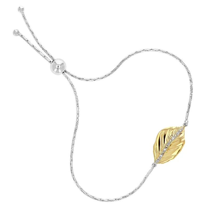 Personalized Jewelry Sale – Meaningful Gifts At Great Prices 1/20 cttw Diamond Bolo Bracelet Yellow Gold Plated over Sterling Silver Leaf Personalized Jewelry Sale – Meaningful Gifts At Great Prices 1/20 cttw Diamond Bolo Bracelet Yellow Gold Plated over Sterling Silver Leaf