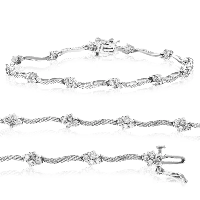 Flash Sale On Stunning Jewelry – Don't Miss Out 1.20 cttw Diamond Bracelet in Sterling Silver