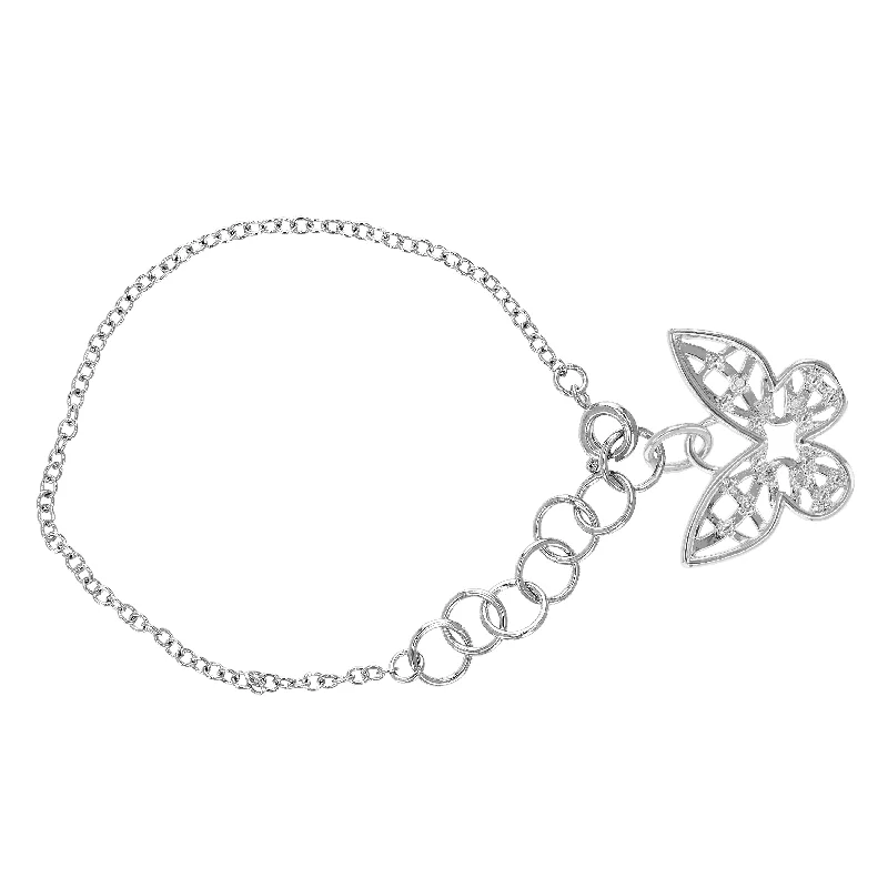 Trending Jewelry Styles Now At Limited-Time Discounts 1/20 cttw Diamond Charm Bracelet Brass With Rhodium Plating Butterfly Design Trending Jewelry Styles Now At Limited-Time Discounts 1/20 cttw Diamond Charm Bracelet Brass With Rhodium Plating Butterfly Design