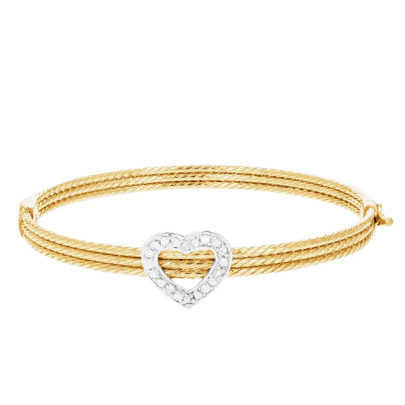 Don't Miss Our Biggest Jewelry Sale Of The Season 1/5 cttw Diamond Bangle Bracelet Yellow Gold Plated Over Sterling Silver Cable Don't Miss Our Biggest Jewelry Sale Of The Season 1/5 cttw Diamond Bangle Bracelet Yellow Gold Plated Over Sterling Silver Cable