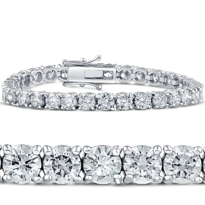 Holiday Jewelry Sale – Perfect Gifts At The Best Prices 13 1/2Ct TW Round Diamond 7" Tennis Bracelet 18k White Gold Lab Grown