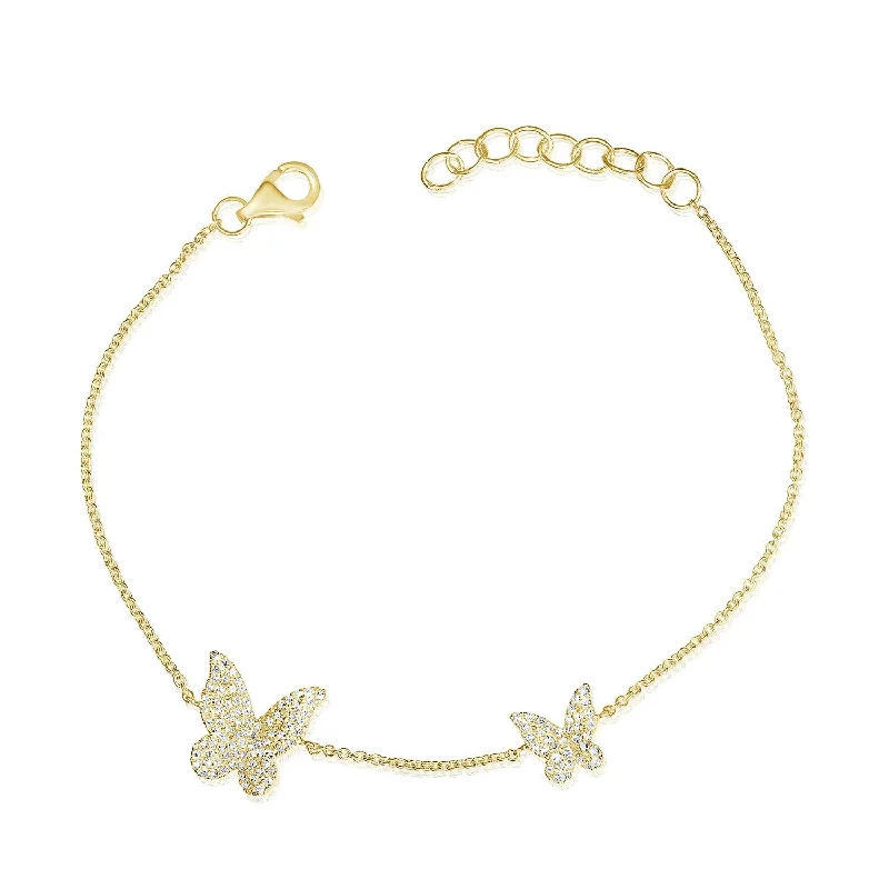 Shop Dazzling Jewelry At The Best Prices 14k Gold & Diamond Butterfly Bracelet