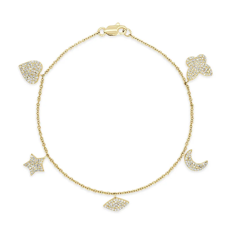 High-End Sparkle, Low-End Prices – Jewelry Sale Live 14K Gold Diamond Charm Bracelet High-End Sparkle, Low-End Prices – Jewelry Sale Live 14K Gold Diamond Charm Bracelet