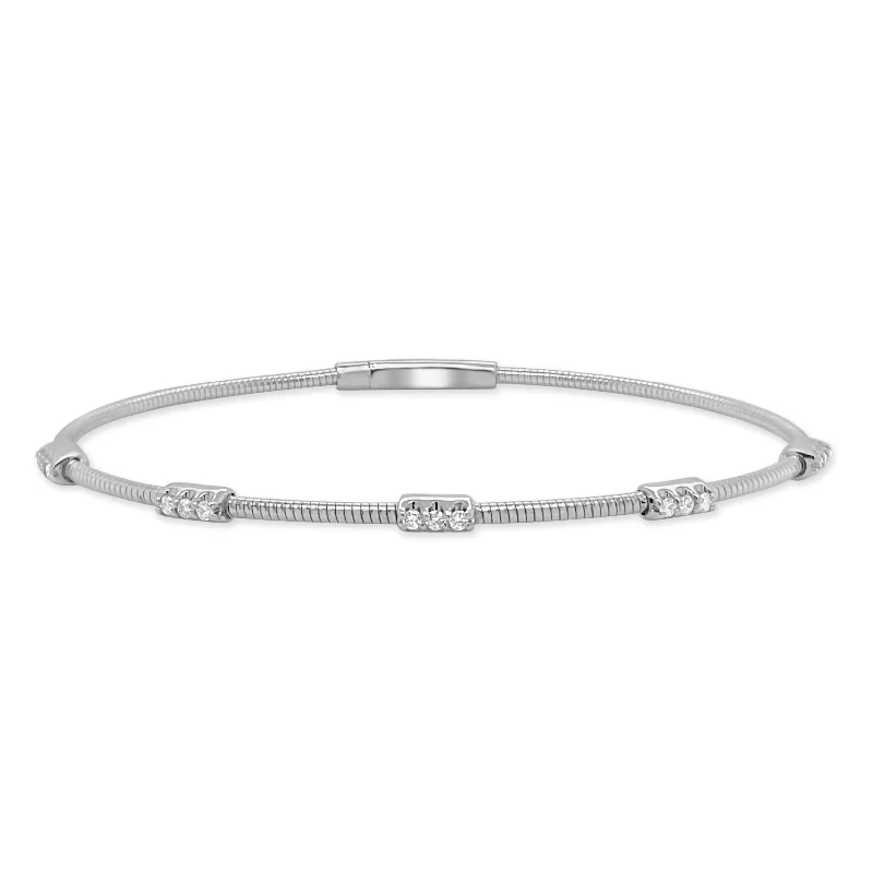 Affordable Luxury Jewelry For Every Occasion 14k Gold & Diamond Flexible Bangle