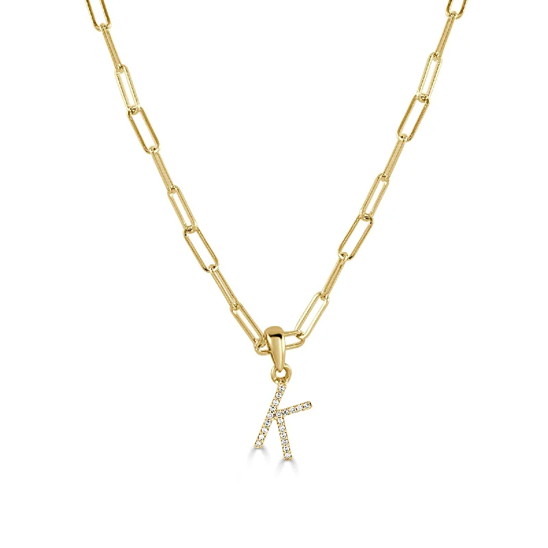 Grab Exquisite Jewelry At The Lowest Prices 14k Gold & Diamond Paperclip Initial Necklace Grab Exquisite Jewelry At The Lowest Prices 14k Gold & Diamond Paperclip Initial Necklace
