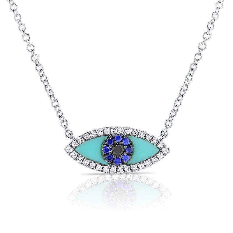 Unmissable Jewelry Sale – Shop Before It's Too Late 14k Gold & Diamond Turquoise Evil Eye Necklace Unmissable Jewelry Sale – Shop Before It's Too Late 14k Gold & Diamond Turquoise Evil Eye Necklace