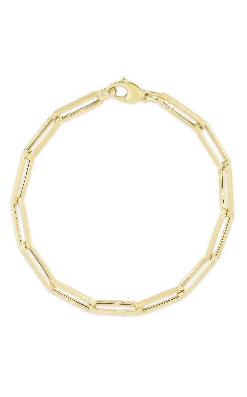 Flash Sale On Stunning Jewelry – Limited Stock Available 14K Italian Gold Paperclip Link Bracelet