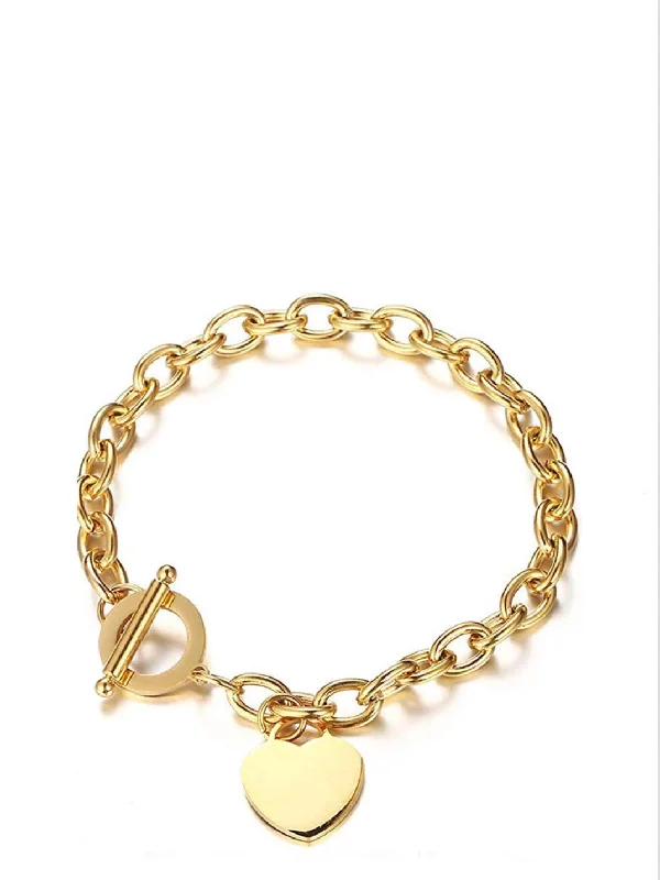 Trending Jewelry Styles Now At Limited-Time Discounts 18k Gold Heart Charm Bracelet