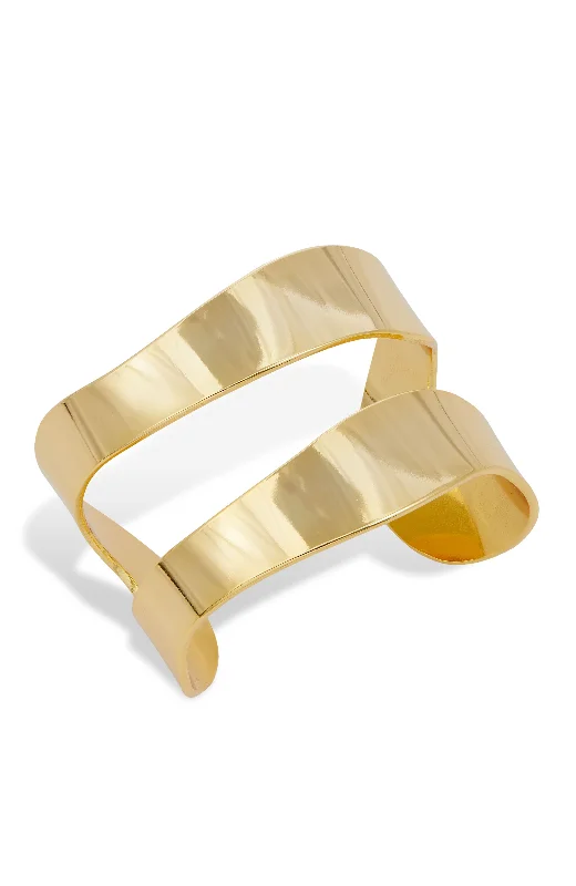 Dazzle In Elegance With Our Biggest Jewelry Sale 18K Gold Plate Wide Cuff Bracelt