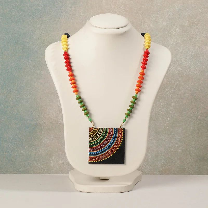 Exclusive Gemstone Jewelry At Special Prices Miniature Handpainted Wooden Necklace With Beads Exclusive Gemstone Jewelry At Special Prices Miniature Handpainted Wooden Necklace With Beads