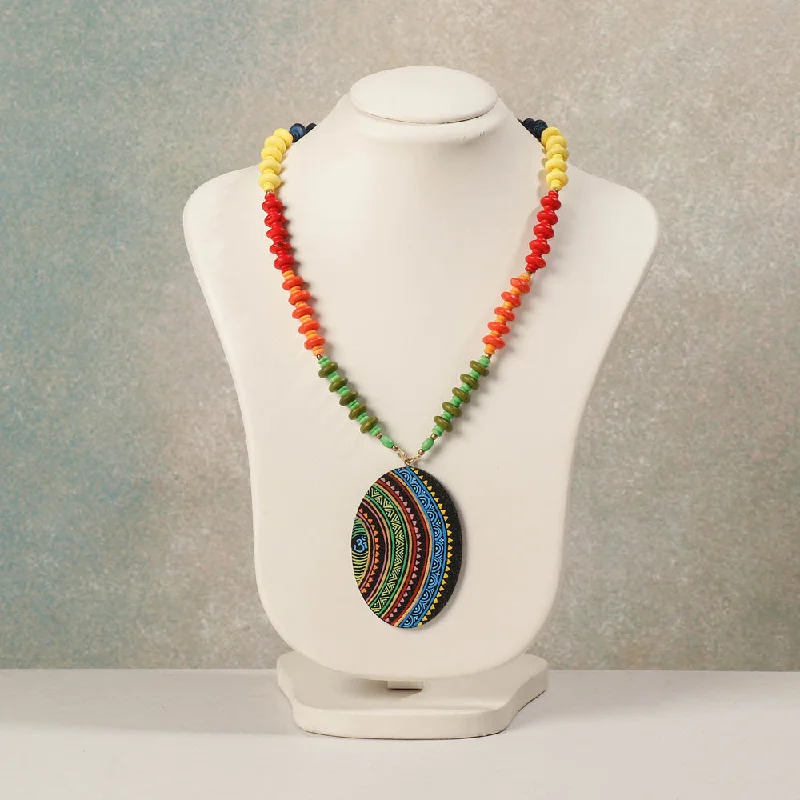 Fashion-Forward Jewelry At Incredible Prices Miniature Handpainted Wooden Necklace With Beads Fashion-Forward Jewelry At Incredible Prices Miniature Handpainted Wooden Necklace With Beads