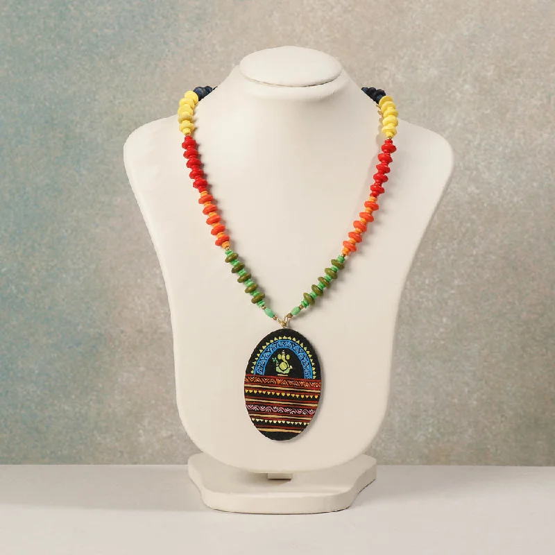 Seasonal Jewelry Deals – Elevate Your Style Miniature Handpainted Wooden Necklace With Beads