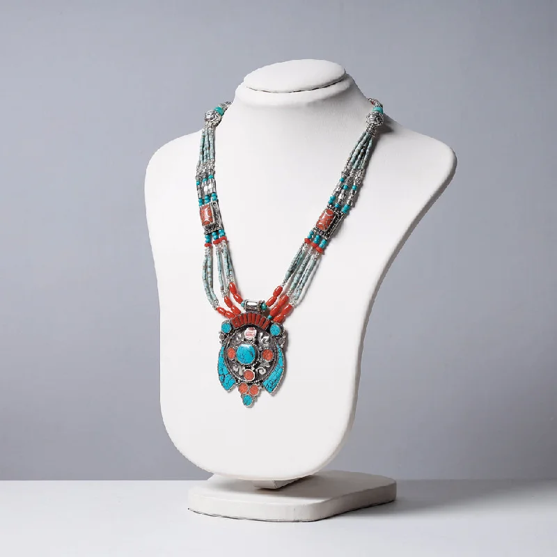 Ethnic Tribal Tibetan Beadwork Necklace from Himalayas