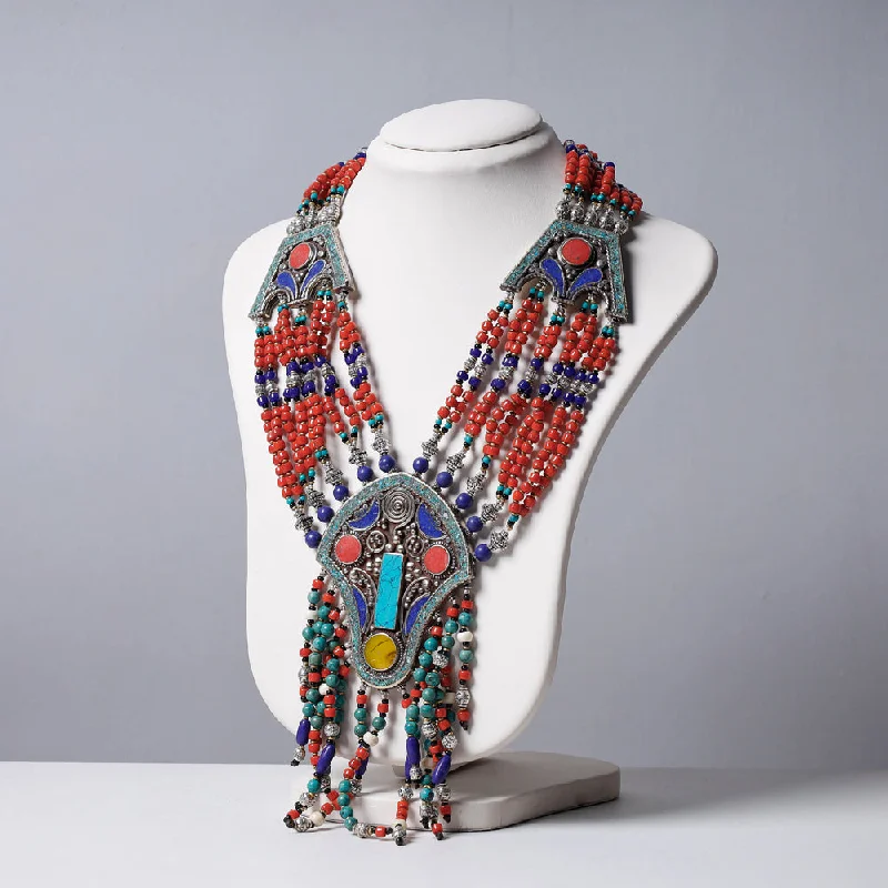 Ethnic Tribal Tibetan Beadwork Necklace from Himalayas