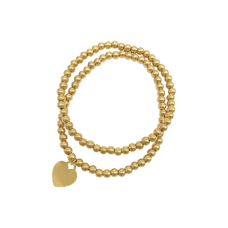 Limited-Time Jewelry Sale – Don't Miss Out On Dazzling Discounts Adornia Set of Ball Bracelet - One Plain and One with Heart - gold Limited-Time Jewelry Sale – Don't Miss Out On Dazzling Discounts Adornia Set of Ball Bracelet - One Plain and One with Heart - gold