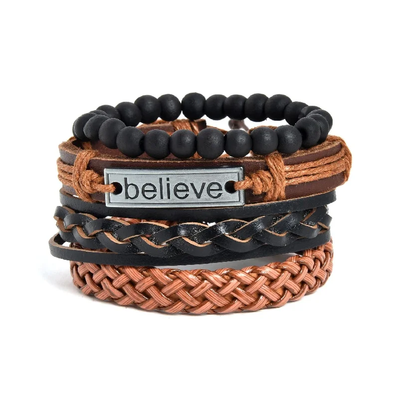 Shop Dazzling Jewelry At The Best Prices Black Leather Wraparound Bracelet