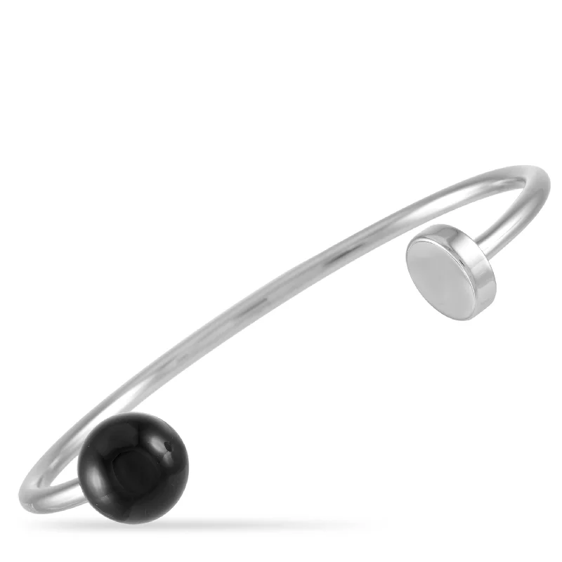 Unmissable Jewelry Discounts – Elevate Your Look For Less Calvin Klein Bubbly Stainless Steel Onyx Open Bangle Bracelet