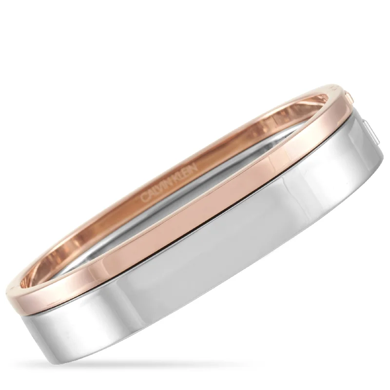 The Ultimate Jewelry Sale – Exclusive Styles At Great Prices Calvin Klein Hook Stainless Steel Rose Gold PVD Closed Bangle Bracelet Set