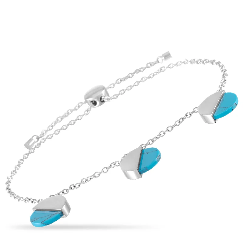 Luxury Handcrafted Jewelry For Elegant Looks Calvin Klein Spicy Stainless Steel Turquoise Bracelet