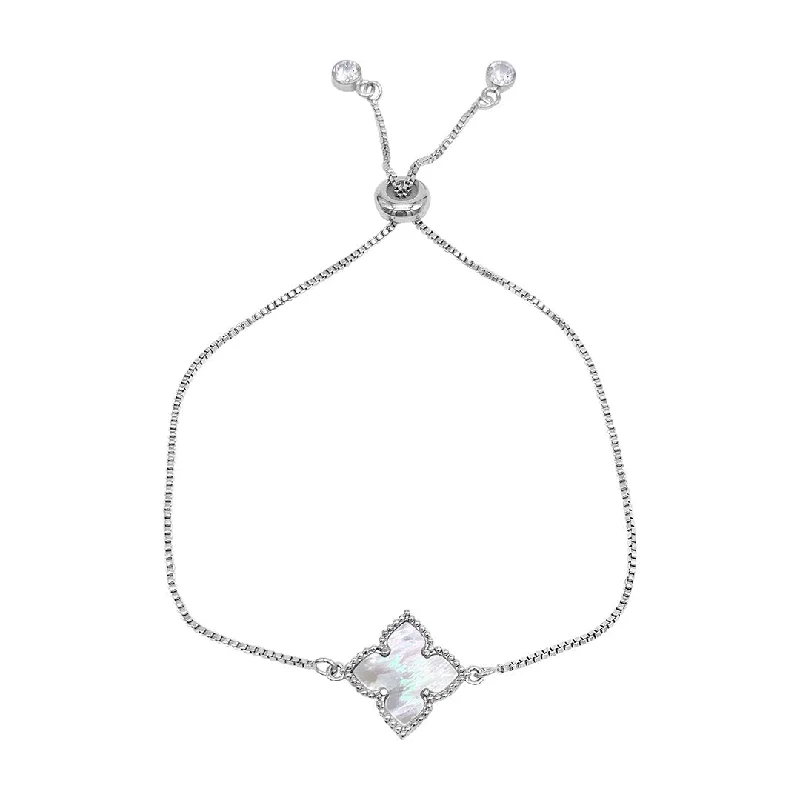 Sparkle For Less – Shop Jewelry Deals Now Adornia Four Point Flower Bolo Bracelet White Mother of Pearl silver Sparkle For Less – Shop Jewelry Deals Now Adornia Four Point Flower Bolo Bracelet White Mother of Pearl silver