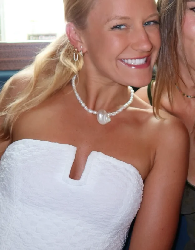 Shop Fine Jewelry With Amazing Deals Freshwater pearl with conch shell necklace by Charzie Jewelry Shop Fine Jewelry With Amazing Deals Freshwater pearl with conch shell necklace by Charzie Jewelry
