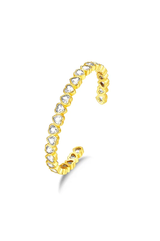 Personalized Jewelry Sale – Unique Gifts At Low Prices Gold Heart Shaped White Clear Zirconia Bangle Bracelet Personalized Jewelry Sale – Unique Gifts At Low Prices Gold Heart Shaped White Clear Zirconia Bangle Bracelet