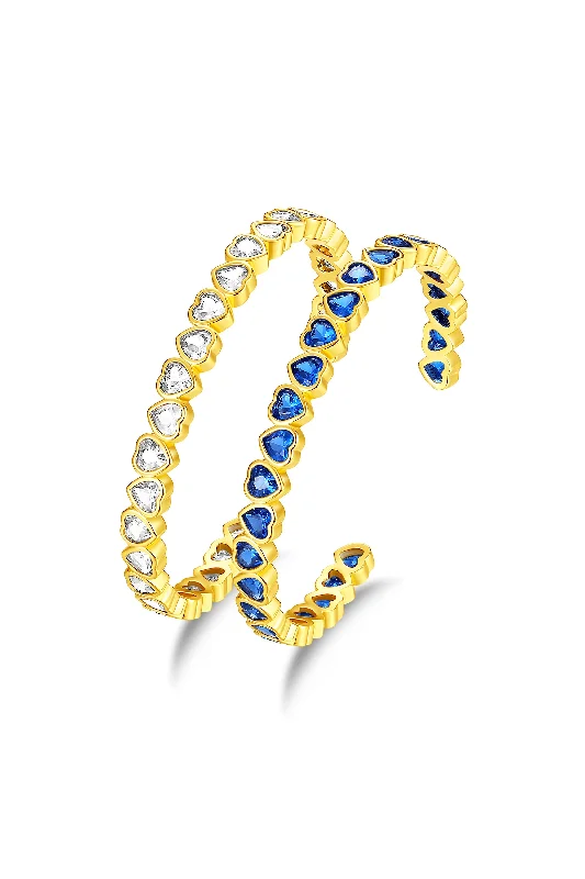 Timeless Elegance Now At Special Discounts Gold Heart Shaped Zirconia Bangle Bracelet Set Timeless Elegance Now At Special Discounts Gold Heart Shaped Zirconia Bangle Bracelet Set