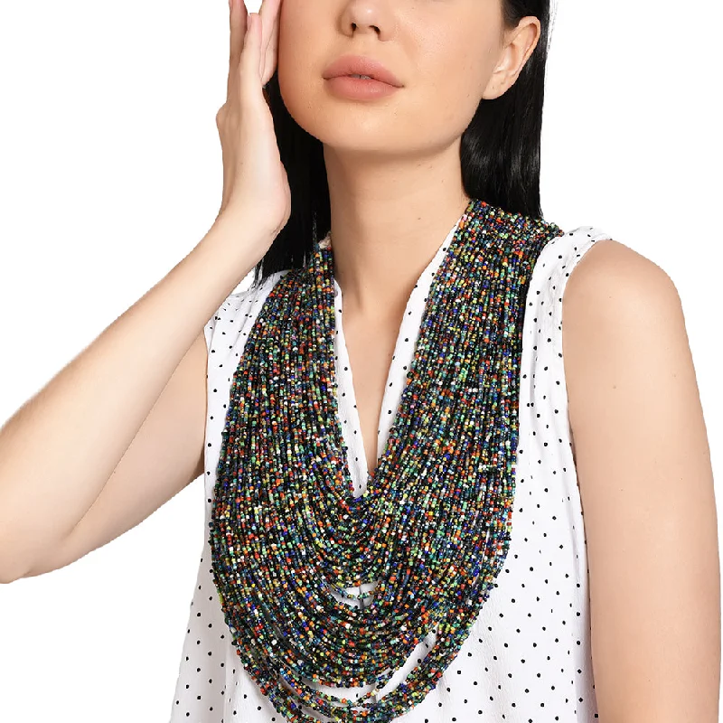 Handcrafted Multicolour Beads Necklace by Bamboo Tree Jewels