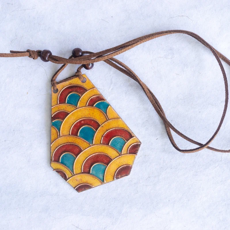 Elegant Jewelry, Affordable Luxury – Shop Now Retro Style Copper Enamel Pendent Necklace with Faux Leather String and Wooden Beads by Ekibeki Elegant Jewelry, Affordable Luxury – Shop Now Retro Style Copper Enamel Pendent Necklace with Faux Leather String and Wooden Beads by Ekibeki