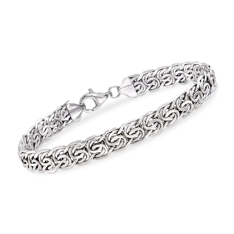 Dazzle With Discounts – Shop Jewelry On Sale Ross-Simons 14kt White Gold Flat Byzantine Bracelet