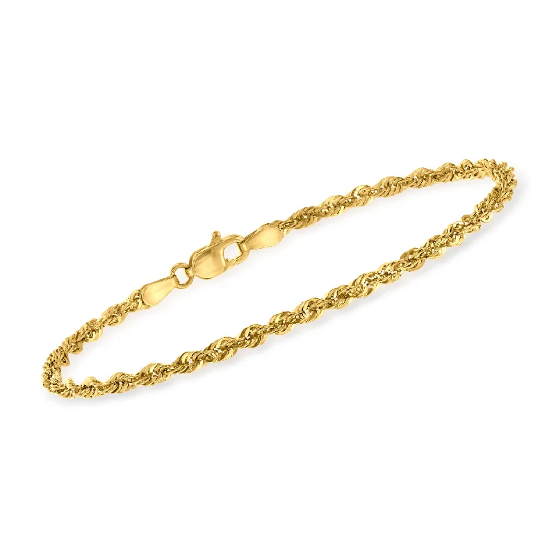 Grab Stylish Jewelry Before The Sale Ends Ross-Simons 14kt Yellow Gold 2.6mm Rope Chain Bracelet Grab Stylish Jewelry Before The Sale Ends Ross-Simons 14kt Yellow Gold 2.6mm Rope Chain Bracelet