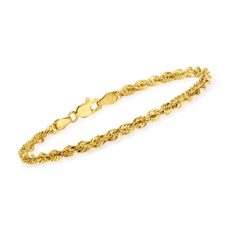 Personalized Jewelry At Special Discount Rates Ross-Simons 14kt Yellow Gold 3.2mm Rope Chain Bracelet Personalized Jewelry At Special Discount Rates Ross-Simons 14kt Yellow Gold 3.2mm Rope Chain Bracelet