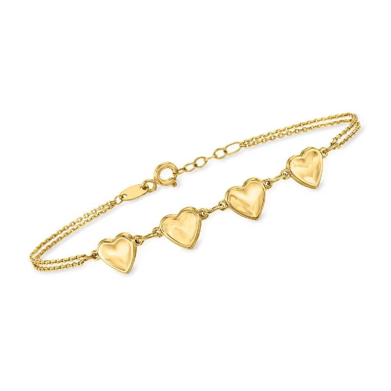 Seasonal Jewelry Sale – Upgrade Your Collection Ross-Simons 14kt Yellow Gold Heart Station Bracelet