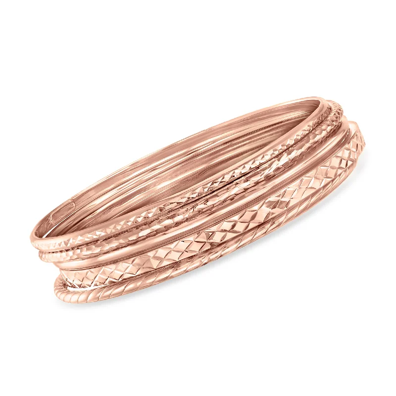 Waterproof Stainless Steel Jewelry For Lasting Beauty Ross-Simons 18kt Rose Gold Over Sterling Silver Jewelry Set: 5 Bangle Bracelets