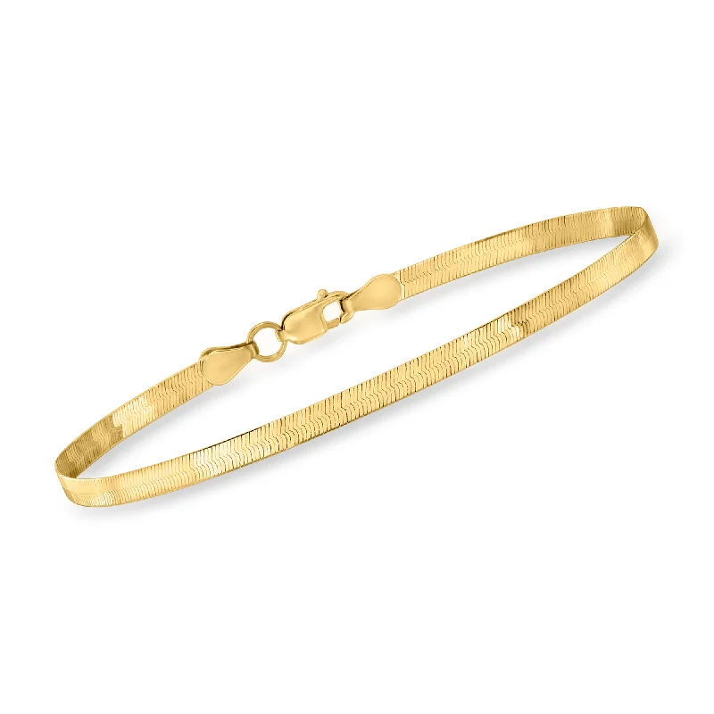 Holiday Jewelry Sale – Perfect Gifts At Great Prices Ross-Simons 3mm 14kt Yellow Gold Herringbone Bracelet