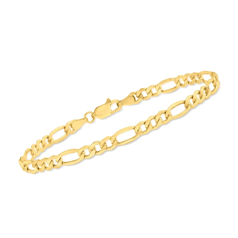 Shop Dazzling Jewelry With Special Promotional Discounts Ross-Simons 4.2mm 14kt Yellow Gold Figaro-Link Bracelet