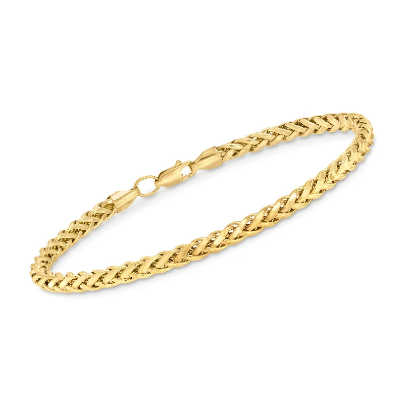 Elegant Jewelry At Unbeatable Offers – Shop Before It's Gone Ross-Simons 4mm 14kt Yellow Gold Wheat Chain Bracelet